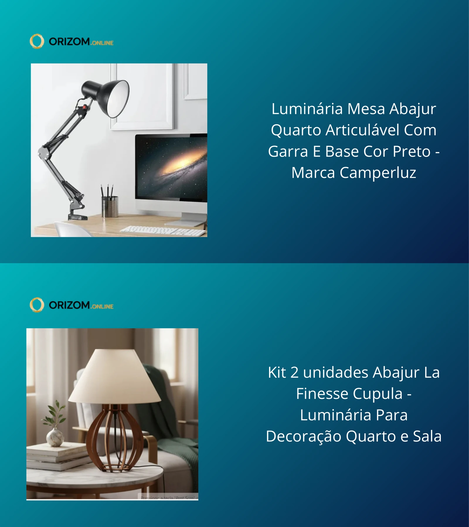 Luminárias e abajures para casa e decoração