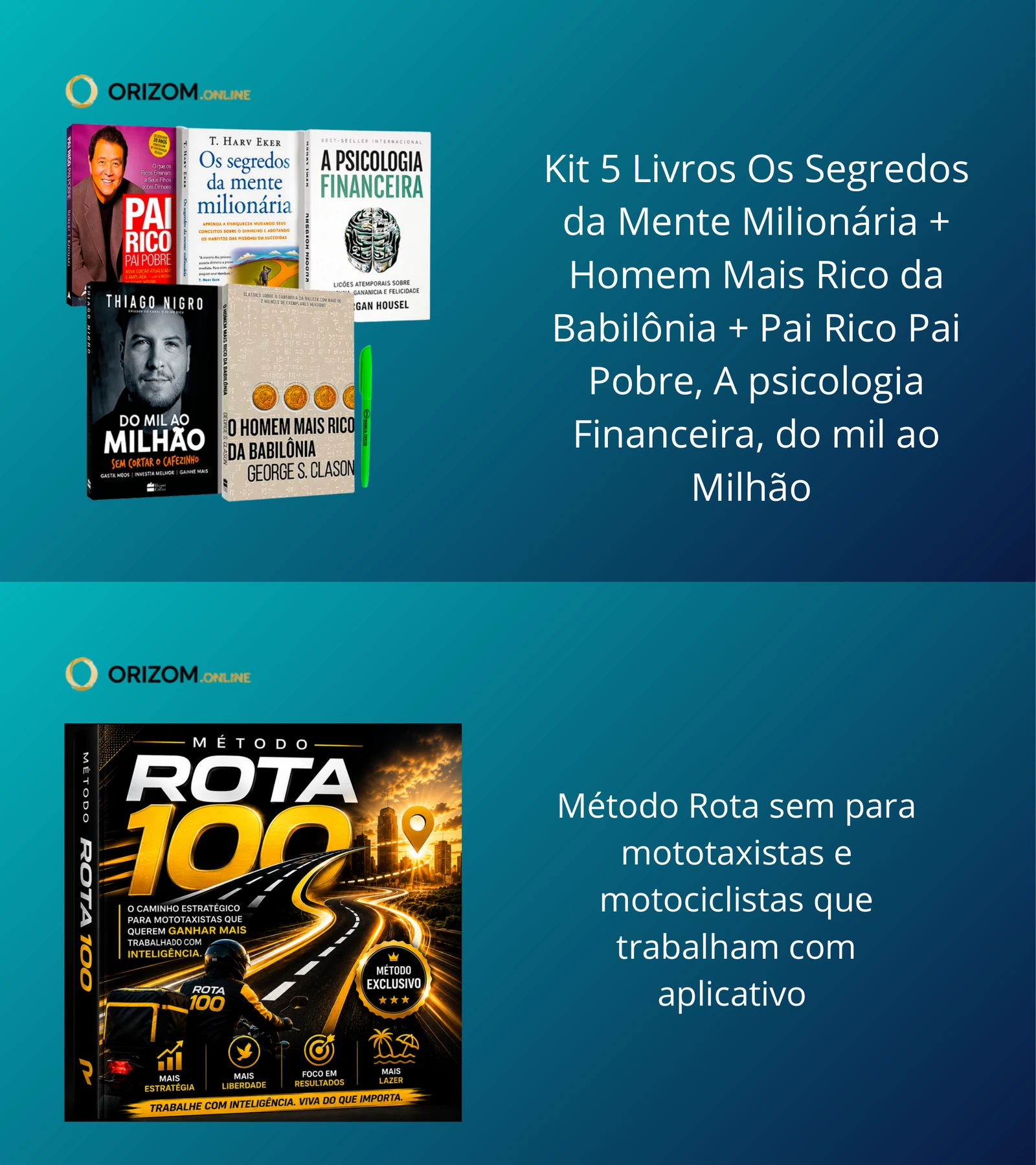 Livros de educação financeira e Método ROTA 100